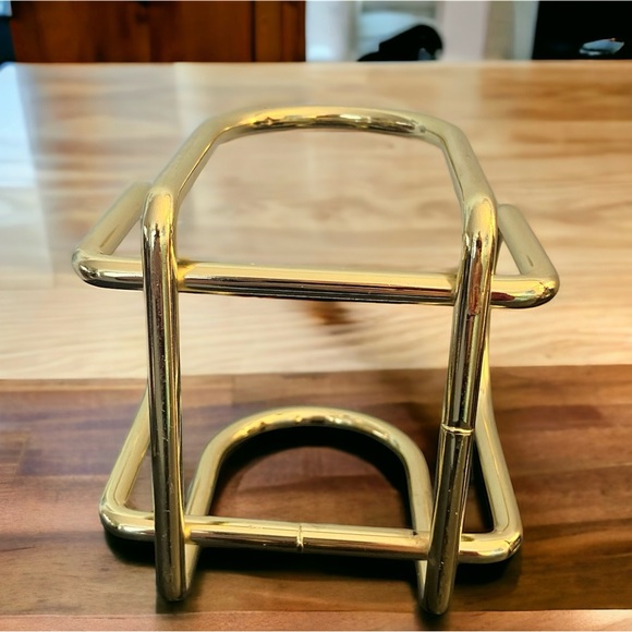 Vintage Brass Plated Art Deco Post It Note Holder Office Decor 4"X4" Square 80's - Picture 4 of 4